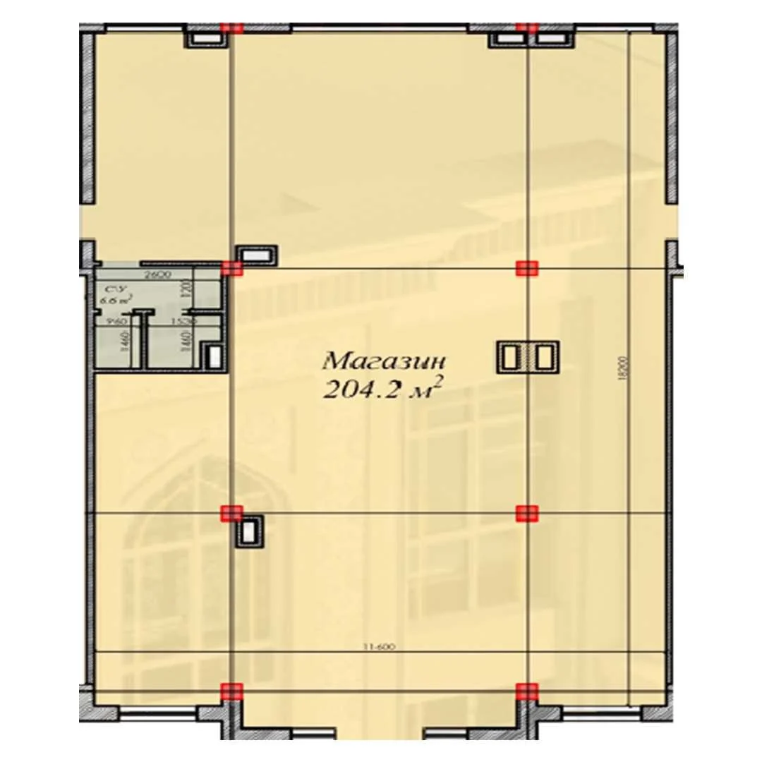 Коммерческое помещение 204.2 м²